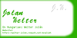 jolan welter business card